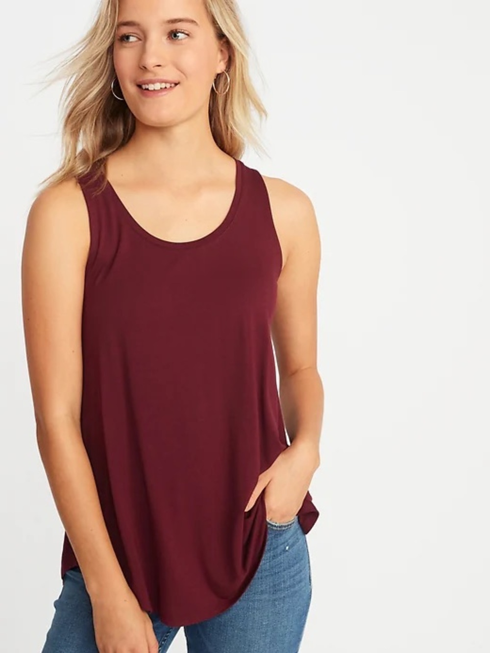 Old Navy Scoop Neck Tank Top - Burgundy